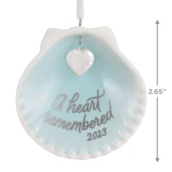Hallmark A Heart Remembered 2023 Porcelain Ornament -Hallmark Shop A Heart Remembered Seashell Keepsake Ornament 1799QHX3037 03