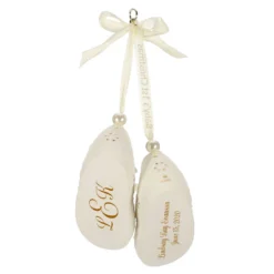 Baby's First Christmas Monogram Booties Porcelain Personalized Ornament -Hallmark Shop Babys First Christmas Monogram Booties Porcelain Personalized Ornament 2299QHE1924B2 06