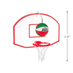 Hallmark Basketball Star 2023 Ornament -Hallmark Shop Basketball Goal and Ball Keepsake Ornament 1399QGO2699 03