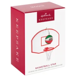 Hallmark Basketball Star 2023 Ornament -Hallmark Shop Basketball Goal and Ball Keepsake Ornament 1399QGO2699 04
