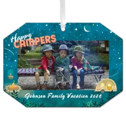 Hallmark Happy Campers Personalized Text And Photo Metal Ornament
