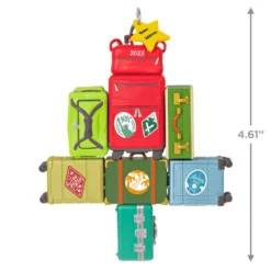 Hallmark Travel All The Way 2023 Ornament -Hallmark Shop Christmas Tree of Luggage Keepsake Ornament 1899QGO2907 03