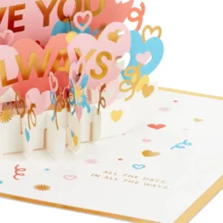 Hallmark Love You Always 3D Pop-Up Love Card 12 Hallmark Love You Always 3D Pop-Up Love Card -Hallmark Shop Colorful Hearts 3D PopUp Love Card 1299LAD2904 04