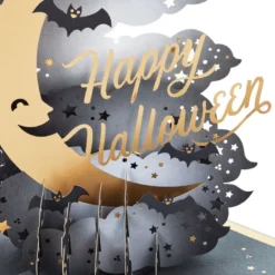 Hallmark Crescent Moon 3-D Pop-Up Halloween Card -Hallmark Shop Crescent Moon and Bats 3D PopUp Halloween Card 1299IEH3001 04