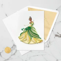 Hallmark Disney The Princess And The Frog Tiana Happy Wish Quilled Paper Handmade Card -Hallmark Shop Disney Princess and the Frog Tiana Quilled Paper Card 1299LAD2855 05