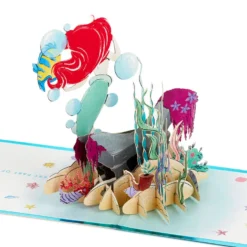 Hallmark Disney The Little Mermaid Wishing You Happiness 3D Pop-Up Card -Hallmark Shop Disney The Little Mermaid Ariel 3D PopUp Card for Her 1499LAD2902 04