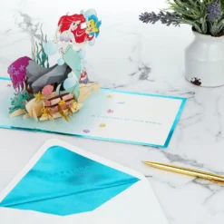 Hallmark Disney The Little Mermaid Wishing You Happiness 3D Pop-Up Card -Hallmark Shop Disney The Little Mermaid Ariel 3D PopUp Card for Her 1499LAD2902 08