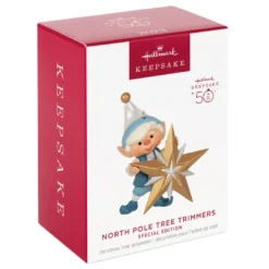 Hallmark North Pole Tree Trimmers Special Edition Ornament -Hallmark Shop Elf Trimming the Tree Keepsake Ornament 1999QGO2809 04