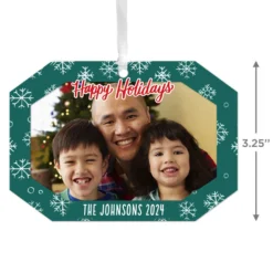 Hallmark Green Snowflake Personalized Text And Photo Metal Ornament -Hallmark Shop Green Snowflake Personalized Christmas Ornament 1OFM1001B2 03