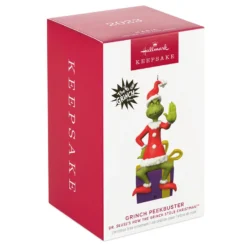 Hallmark Dr. Seuss's How The Grinch Stole Christmas!™ Grinch Peekbuster Ornament With Motion-Activated Sound -Hallmark Shop Grinch Peekbuster Keepsake Ornament 2699QXI7067 04