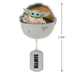 Hallmark Star Wars: The Mandalorian™ Grogu™ In Hovering Pram Personalized Ornament -Hallmark Shop Grogu in Hovering Pram Personalized Christmas Ornament 2499QHE2201B1 03