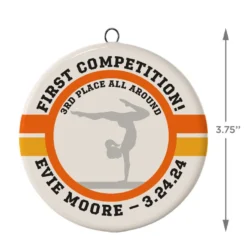 Gymnastics Ceramic Circle Personalized Ornament -Hallmark Shop Gymnastics Ceramic Circle Personalized Ornament 1999QHE1711B112 03