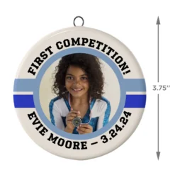 Gymnastics Ceramic Circle Personalized Photo Ornament -Hallmark Shop Gymnastics Ceramic Circle Personalized Photo Ornament 1999QHE1711B105 03