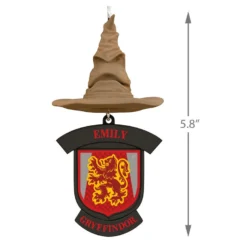 Harry Potter™ Sorting Hat Personalized Text Ornament, Gryffindor™ -Hallmark Shop Harry Potter Sorting Hat Personalized Ornament Gryffindor 2499QHE1883B5 03