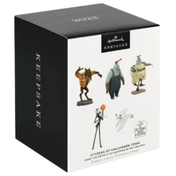 Hallmark Disney Tim Burton's The Nightmare Before Christmas Citizens Of Halloween Town Ornaments, Set Of 5 -Hallmark Shop Jack Zero Wolfman Behemoth Clown Keepsake Ornaments 7499QFO5307 08