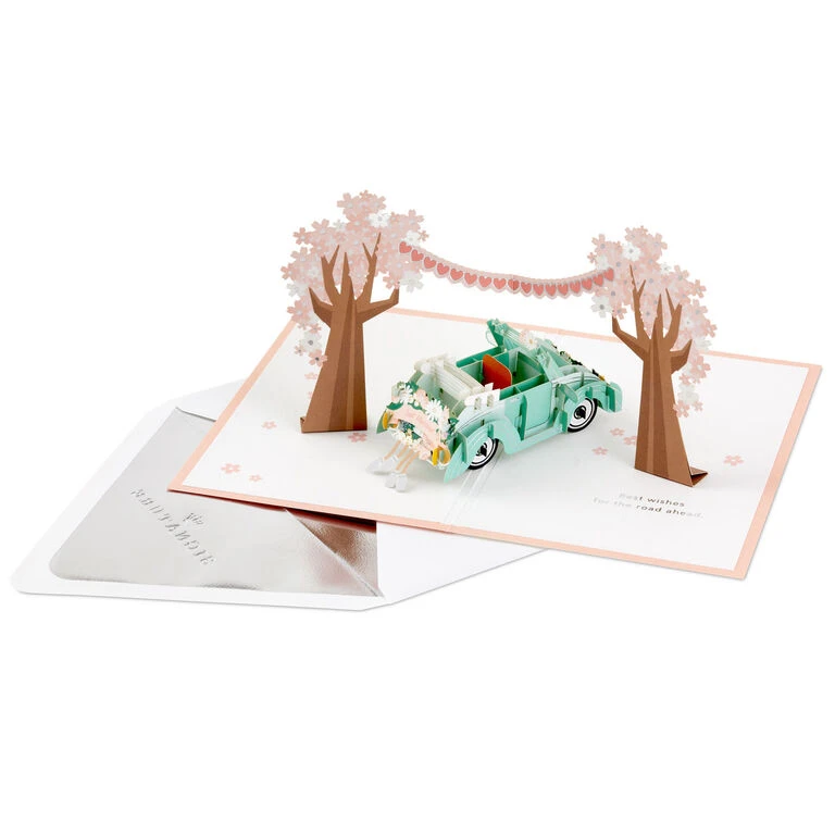 Hallmark Best Wishes For The Road Ahead 3D Pop-Up Wedding Card 2 Hallmark Best Wishes For The Road Ahead 3D Pop-Up Wedding Card - Image 2