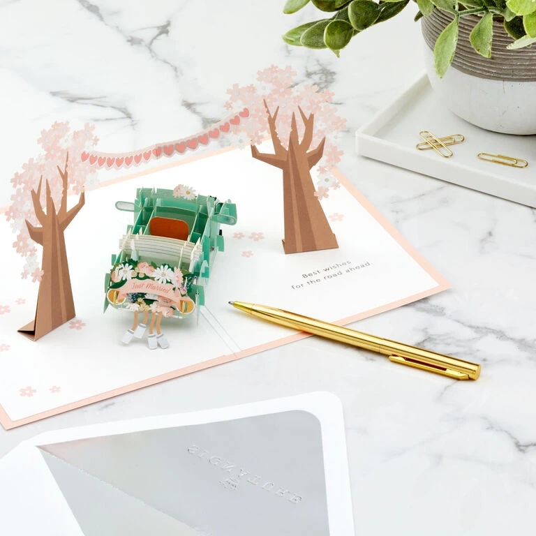 Hallmark Best Wishes For The Road Ahead 3D Pop-Up Wedding Card 8 Hallmark Best Wishes For The Road Ahead 3D Pop-Up Wedding Card - Image 8