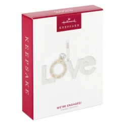 Hallmark We're Engaged! 2023 Porcelain Ornament -Hallmark Shop Love With Engagement Ring Keepsake Ornament 1999QHX3077 04