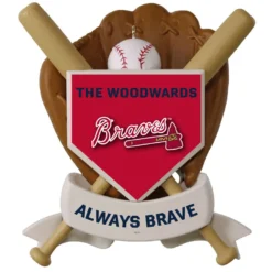 MLB Baseball Personalized Ornament, Braves™ -Hallmark Shop MLB Baseball Personalized Ornament Braves 2499QHE1913B100 03