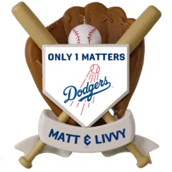 MLB Baseball Personalized Ornament, Dodgers™ -Hallmark Shop MLB Baseball Personalized Ornament Dodgers 2499QHE1913B105 03