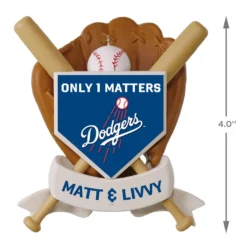 MLB Baseball Personalized Ornament, Dodgers™ -Hallmark Shop MLB Baseball Personalized Ornament Dodgers 2499QHE1913B105 04