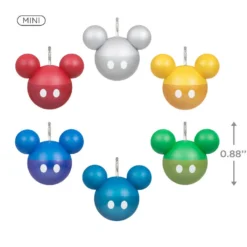 Hallmark Mini Disney Mickey Mouse Ornaments, Set Of 6 -Hallmark Shop Mickey Ears Balls Keepsake Ornaments 1599QSB6217 03
