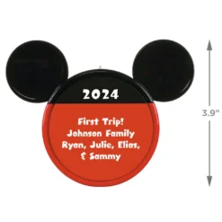 Hallmark Disney Mickey Mouse Ears Silhouette Text Personalized Ornament -Hallmark Shop Mickey Mouse Ears Shape Text Personalized Ornament 2499QHE1962B1 03