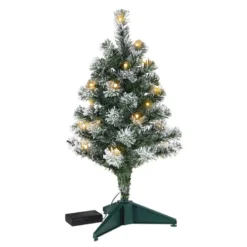 Hallmark Mini Flocked Pre-Lit Christmas Tree, 18.75" -Hallmark Shop Miniature Flocked PreLit Keepsake Christmas Tree 2999QSB6339 06
