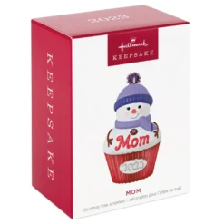 Hallmark Mom Cupcake 2023 Ornament -Hallmark Shop Mom Snowman Cupcake 2023 Keepsake Ornament 1399QGO2529 04