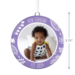Hallmark New Grandma Personalized Text And Photo Ceramic Ornament -Hallmark Shop New Grandma Personalized Round Ceramic Ornament 1999QHE1711B29 03