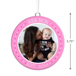 Hallmark New Mom Personalized Text And Photo Ceramic Ornament -Hallmark Shop New Mom Personalized Round Ceramic Ornament 1999QHE1711B27 03