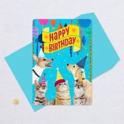 Hallmark 16" Party Cats And Dogs Jumbo Birthday Card From All -Hallmark Shop Party Cats Dogs Birthday Card From Us 1299CBG3004 05