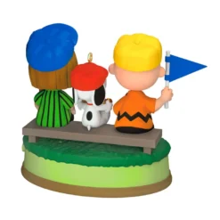 Hallmark The Peanuts® Gang Batter Up! Musical Ornament -Hallmark Shop Peanuts Gang Watching Baseball Keepsake Ornament 3299QXI7059 06
