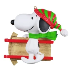 Hallmark Peanuts® Sledding With Snoopy Personalized Ornament -Hallmark Shop Peanuts Snoopy With Sled Personalized Keepsake Ornament 2499QHE2002B1 06