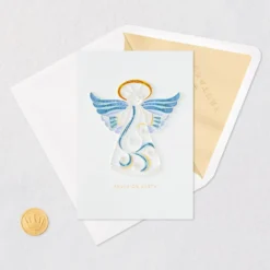Hallmark Peace On Earth Angel Quilled Paper Handmade Christmas Card -Hallmark Shop Quilled Paper Peace Angel Handmade Christmas Card 1299IXC7334 05