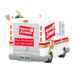 Hallmark Grandma Got Run Over By A Reindeer Musical Ornament -Hallmark Shop Reindeer Express Delivery Truck Keepsake Ornament 2199QGO2639 08