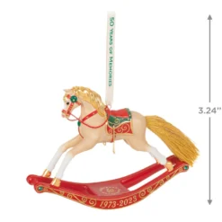Hallmark 50 Years Of Memories Rocking Horse Special Edition Porcelain Ornament -Hallmark Shop Rocking Horse 50 Years Keepsake Ornament 2599QGO2507 03