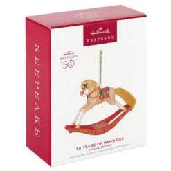 Hallmark 50 Years Of Memories Rocking Horse Special Edition Porcelain Ornament -Hallmark Shop Rocking Horse 50 Years Keepsake Ornament 2599QGO2507 04
