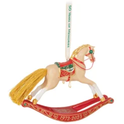 Hallmark 50 Years Of Memories Rocking Horse Special Edition Porcelain Ornament -Hallmark Shop Rocking Horse 50 Years Keepsake Ornament 2599QGO2507 06