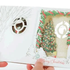 Hallmark Shop -Hallmark Shop Santa Shadow Box 3D PopUp Music Light Christmas Card 1099XOD4034 02