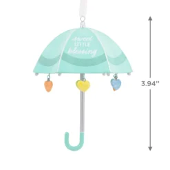 Signature Baby Umbrella Porcelain Hallmark Ornament -Hallmark Shop Signature Baby Umbrella Porcelain Christmas Ornament 1HDL2175 03