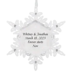 Hallmark Sparkling Snowflake Text Personalized Metal Ornament