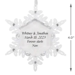 Hallmark Sparkling Snowflake Text Personalized Metal Ornament -Hallmark Shop Snowflake Text Personalized Keepsake Ornament 2499QHE2012B1 03