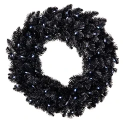 Hallmark Black Pre-Lit Wreath, 30"