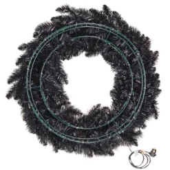 Hallmark Black Pre-Lit Wreath, 30" -Hallmark Shop Star Galaxy Black Artificial Wreath With Lights 1QSB6306 06