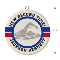 Swimming Ceramic Circle Personalized Ornament -Hallmark Shop Swimming Ceramic Circle Personalized Ornament 1999QHE1711B108 03