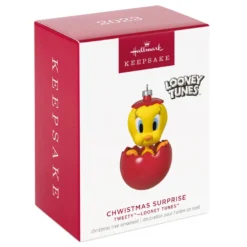 Hallmark Looney Tunes™ Tweety™ Chwistmas Surprise Ornament -Hallmark Shop Tweety Bird in Red Ball Keepsake Ornament 1899QXI6047 04