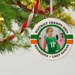 Volleyball Ceramic Circle Personalized Photo Ornament -Hallmark Shop Volleyball Ceramic Circle Personalized Photo Ornament 1999QHE1711B102 02