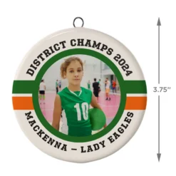 Volleyball Ceramic Circle Personalized Photo Ornament -Hallmark Shop Volleyball Ceramic Circle Personalized Photo Ornament 1999QHE1711B102 03