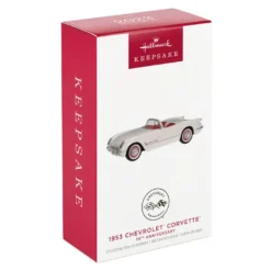 Hallmark 1953 Chevrolet® Corvette® 70th Anniversary 2023 Metal Ornament -Hallmark Shop White and Red Corvette Car Keepsake Ornament 2199QXE3247 04